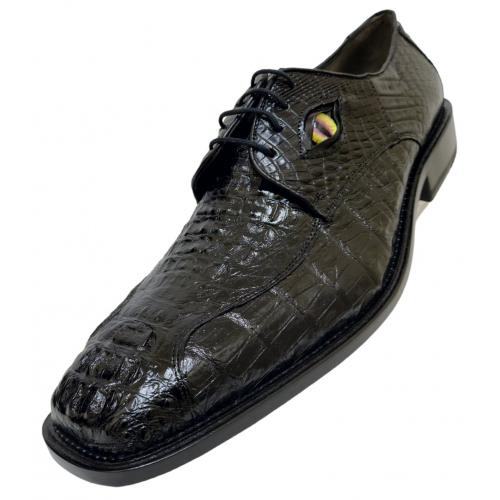 LA Exotics "Diamond Eyes" Black Hornback Crocodile Head Shoes With Eyes ZV080205